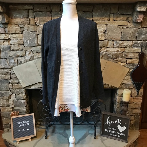 NWOT LOFT Floral Mixed Media Sweater Tank Large - Picture 5 of 6